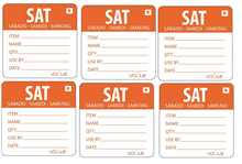 Vogue Removable Day of the Week Label Saturday