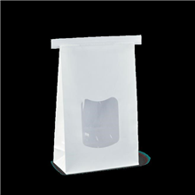WHITE PAPER BAG LARGE WINDOW TIN TIE