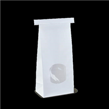 WHITE PAPER BAG MEDIUM WINDOW TIN TIE