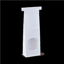 WHITE PAPER BAG SMALL WINDOW TIN TIE