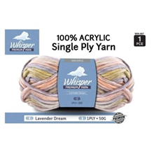 Whisper Yarn 1ply Lavender Dream 50g