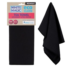 White Magic Eco Cloth Tea Towel Black