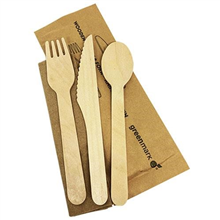 Wooden SpoonForkLnifeNapkin Set Each