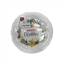 XMAS PLATES PRINTED 178MM 10PK 69509