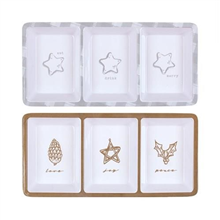 Xmas Melamine Tray Rect 3 Section 