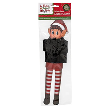 Xmas Naughty Elf Faux Black Leather Jacket 