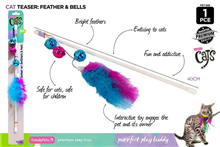 Yatsal Pets Cat Teaser With Feathers  Bell