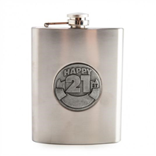 Zincalume Engravable Flask 21st 8 oz