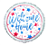 BALLOON FOIL 18 WELCOME HOME RED WHITE BLUE UNINFLATED