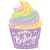 BALLOON FOIL 27 PASTEL BDAY CUPCAKE UNINFLATED