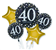 BALLOON FOIL BOUQUET SPARKLING 40TH 5PK UNINFLATED