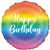 Balloon Foil 18 Rainbow Happy Birthday Uninflated 229653