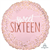 Balloon Foil 18 Sweet Sixteen blush Uninflated