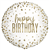 Balloon Foil 18 White And Gold Happy Birthday Uninflated 