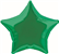 Balloon Foil 20 Star Green Uninflated