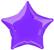 Balloon Foil 20 Star Purple Uninflated