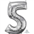 Balloon Foil 26 Silver 5 Uninflated