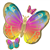 Balloon Foil 28 Butterfly Colourful Uninflated
