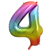Balloon Foil 34 Rainbow 4 Uninflated