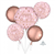 Balloon Foil Bouquet Blush Happy Birthday 5Pk Uninflated