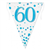 Bunting 60th Birthday Spark Fizz Blue 39m