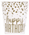 Cup White And Gold Happy Bday 9oz 8 pk