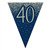 Flag Bunting Glitter Navy 40th