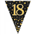 Flag Foil Bunting 18th Birthday Blk  Gold 39M