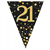 Flag Foil Bunting 21st Birthday Blk  Gold 39M