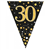 Flag Foil Bunting 30th Birthday Blk  Gold 39M