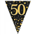 Flag Foil Bunting 50th Birthday Blk  Gold 39M