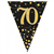 Flag Foil Bunting 70th Birthday Blk  Gold 39M