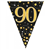Flag Foil Bunting 90th Birthday Blk  Gold 39M
