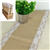 Hessian Table Runner With White Lace 2M