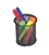 ITALPLAST I 343 WIRE MESH PEN PENCIL CUP BLACK