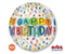 Orbz Happy Birthday Rainbow Confetti Balloon Uninflated