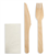 Wooden Cutlery Combo KnifeForkNapkin Individually Wrapped 250CTN